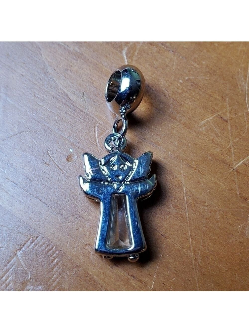 Charm Silver Angel Clear Stone Dress